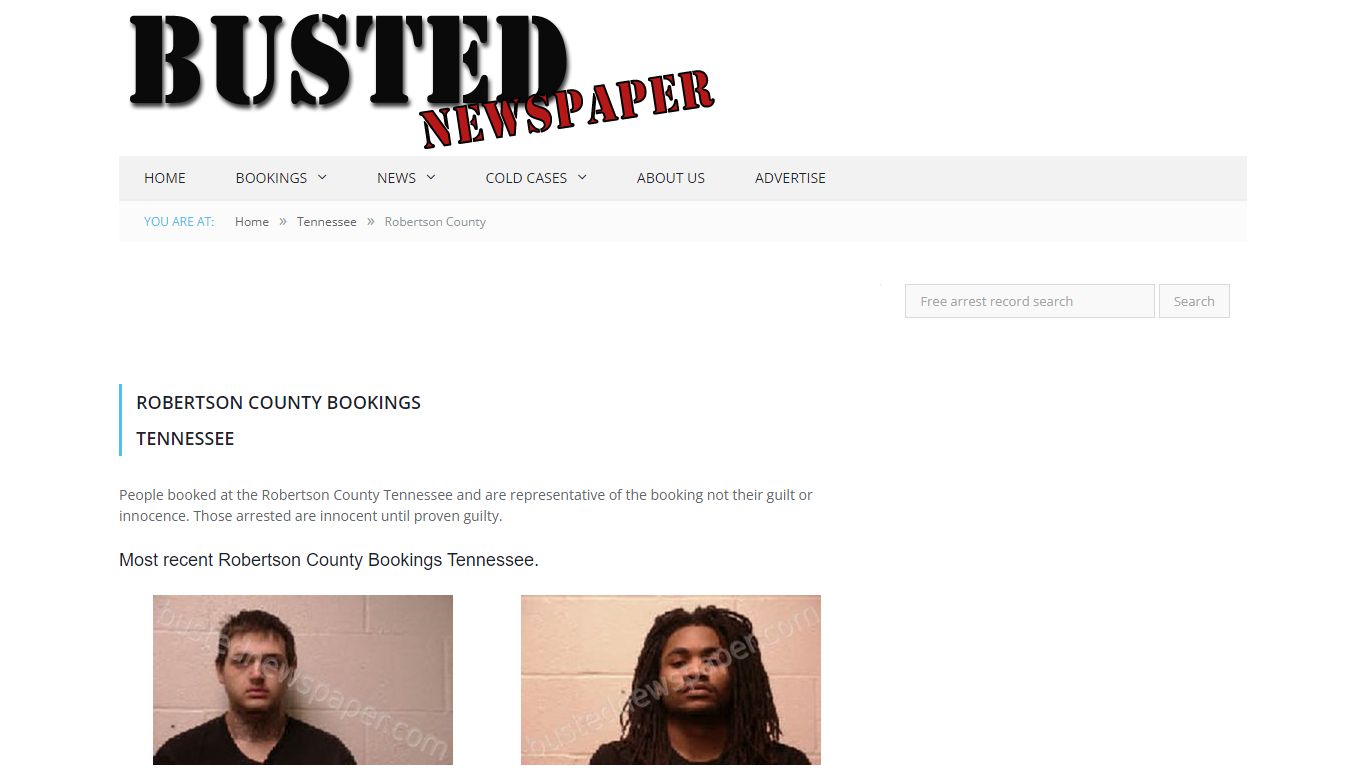 Robertson County, TN Mugshots - BUSTEDNEWSPAPER.COM